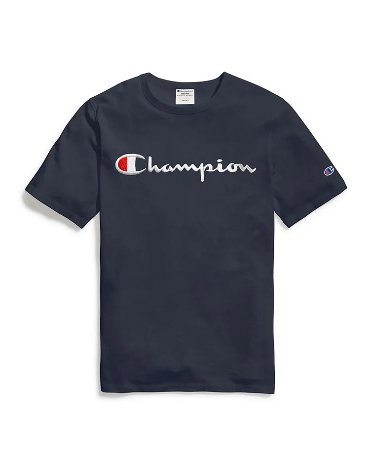 Champion Embroidered Big Script T-Shirt Navy