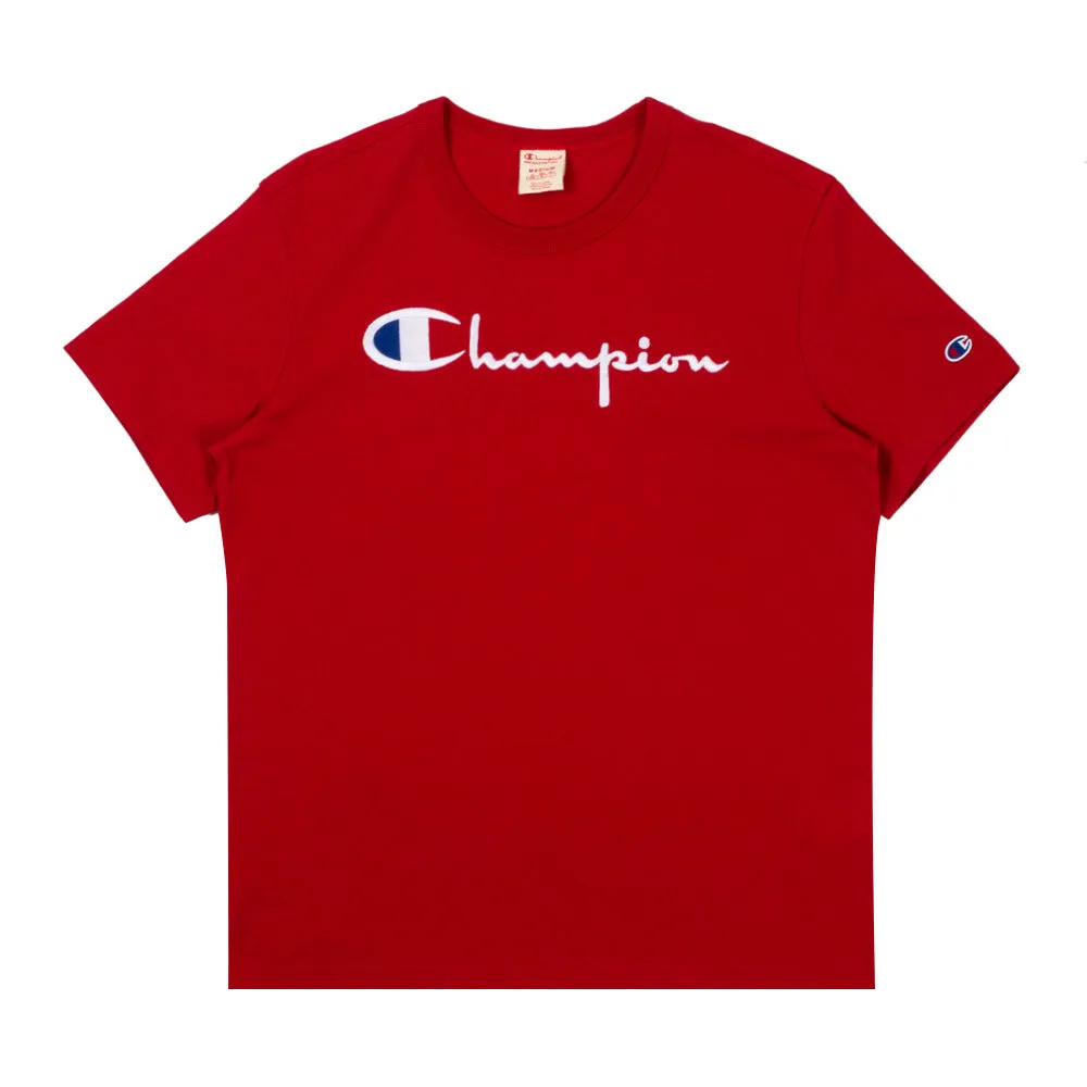 Champion Embroidered Big Script T-Shirt Red