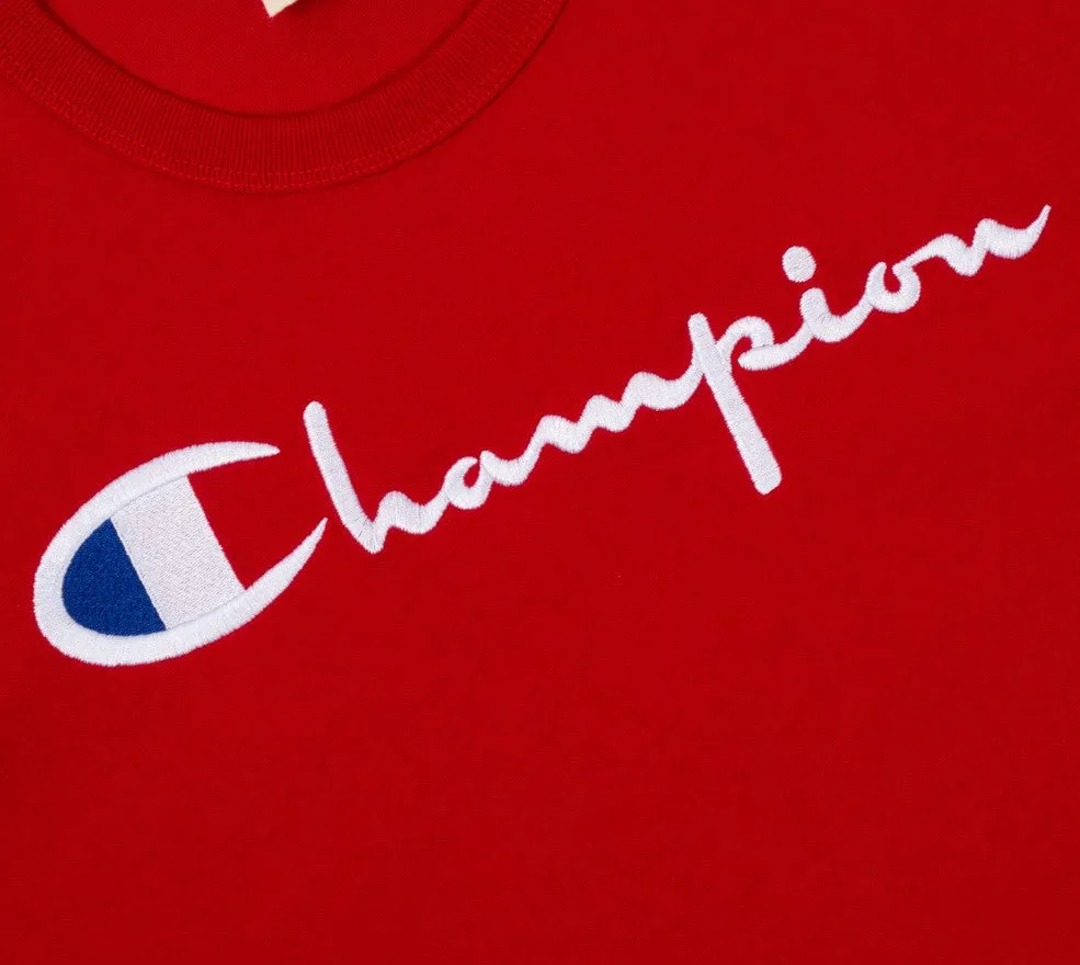 Champion Embroidered Big Script T-Shirt Red