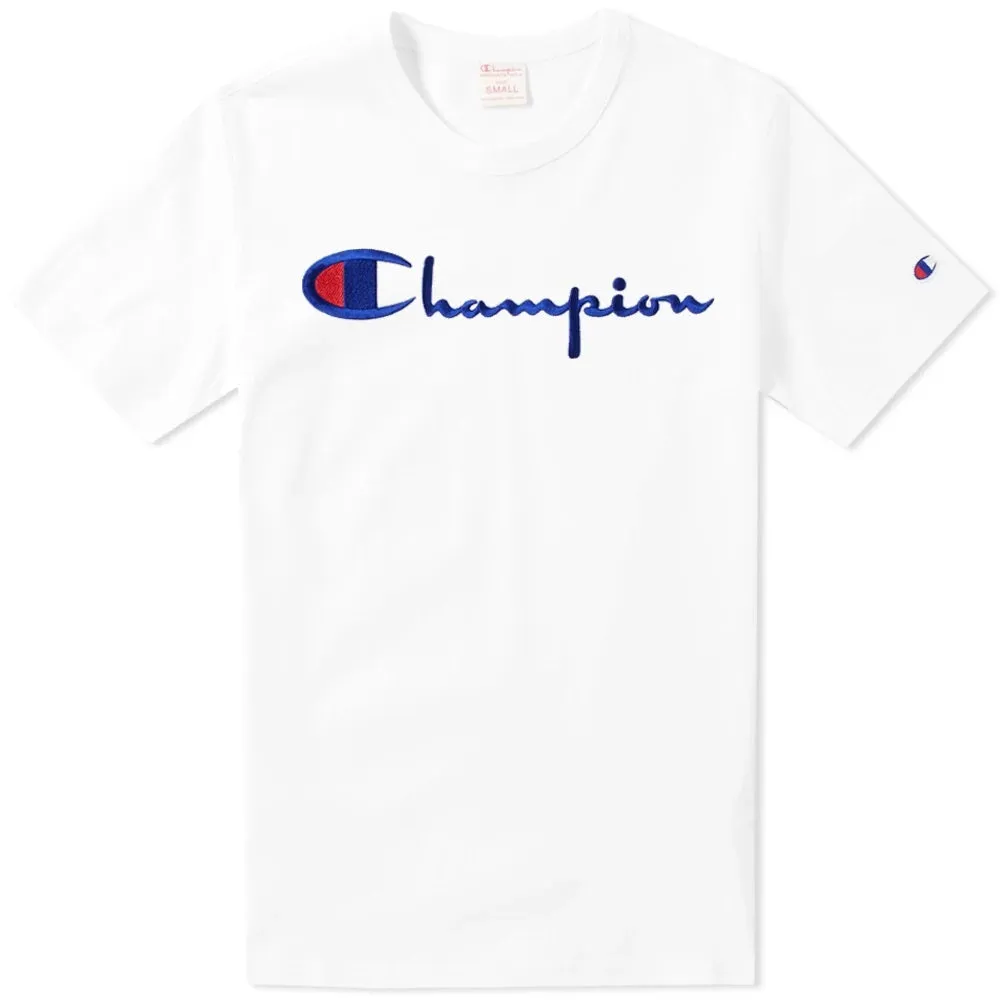 Champion Embroidered Big Script T-Shirt White