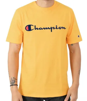 Champion Embroidered Big Script T-Shirt Yellow