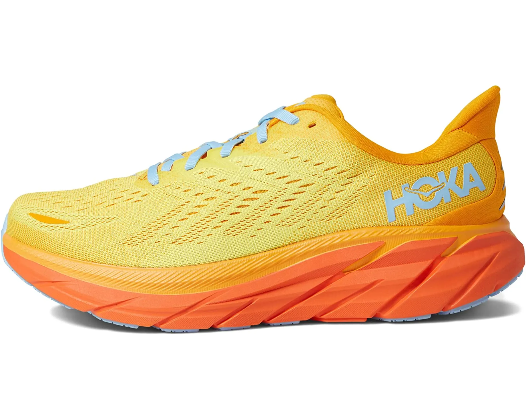 Clifton 8 Hoka sneakers, yellow