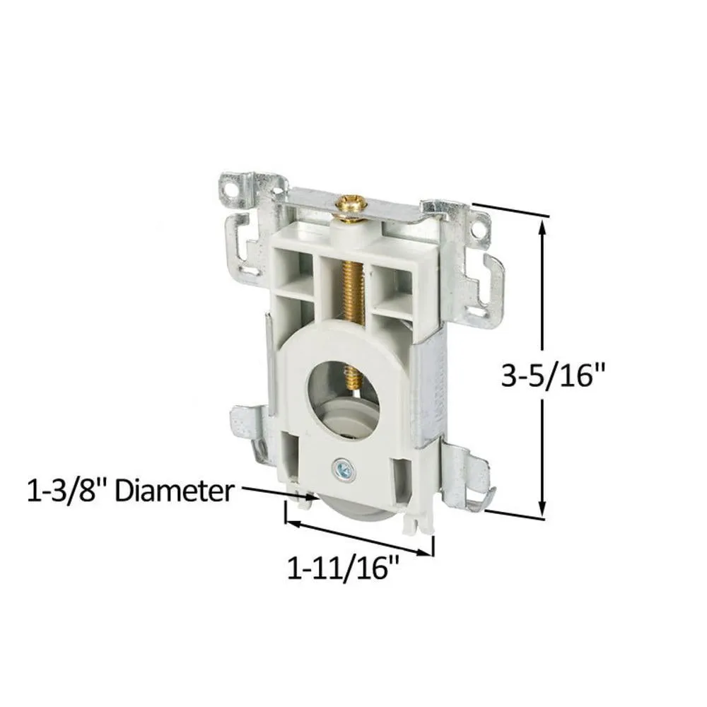 Closet Door 1-3/8" Nylon Flat Edge Ball Bearing Roller Assembly