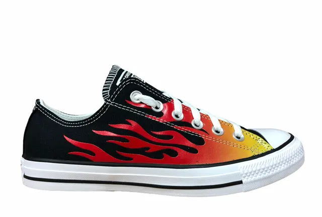 Converse scarpa sneakers da adulto Ctas OX 166259C fiamme arancio-rosso-nero