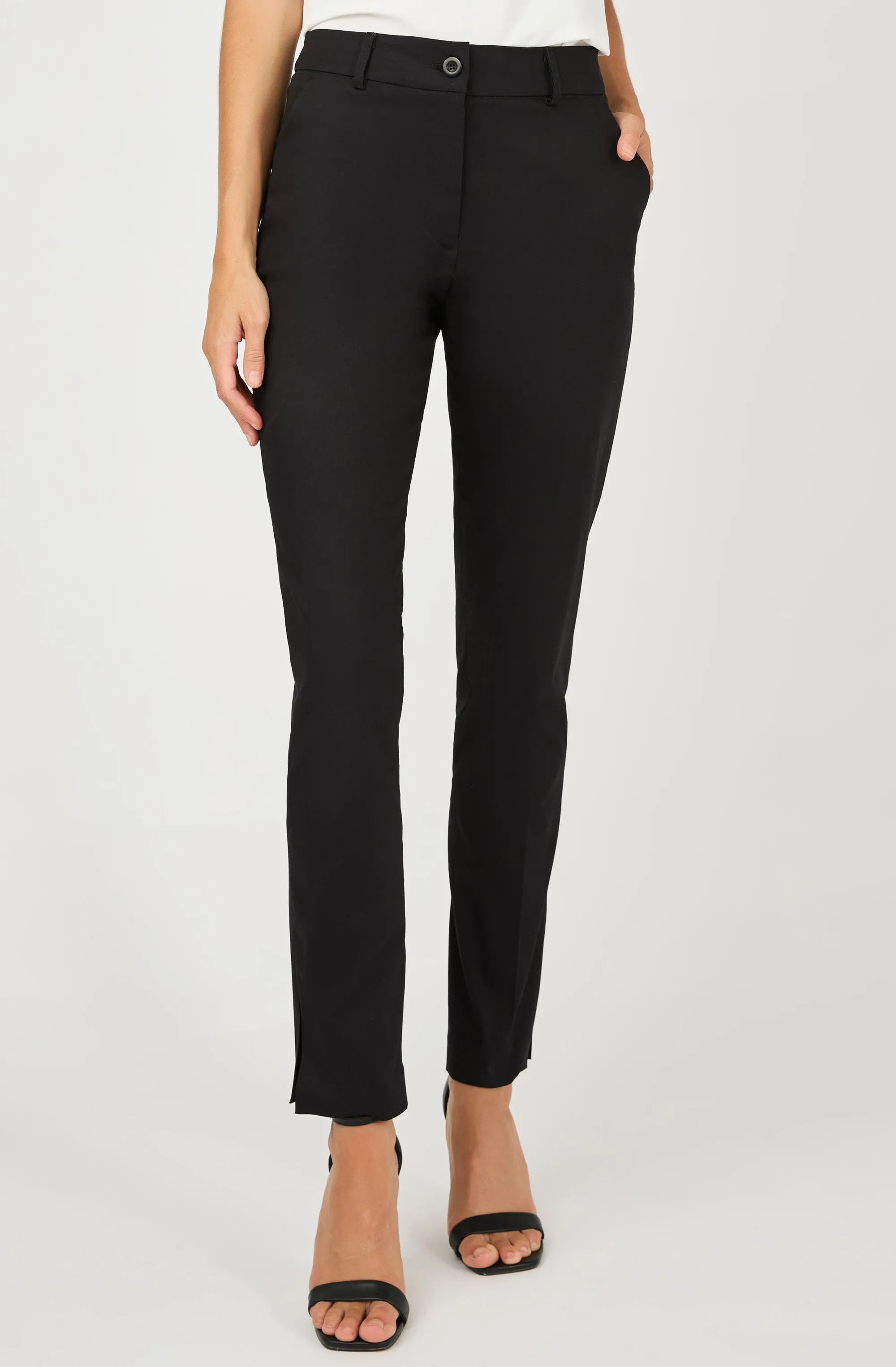 Cotton Straight Pant with Middle Pleat