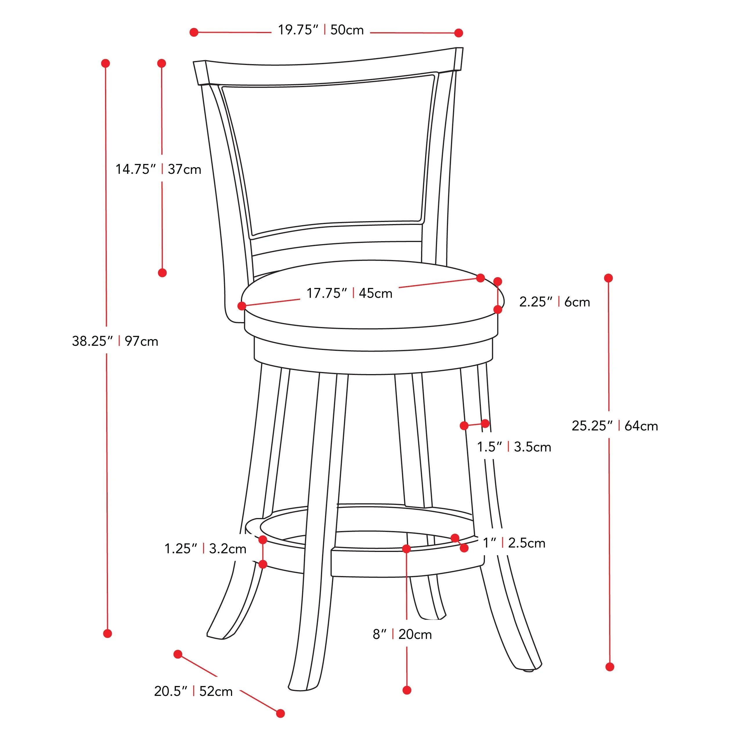 Counter Height Bar Stools, Set of 2