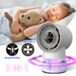 Creative 2 in 1 Mini Table Fan Electric Mosquito Killer USB Charging