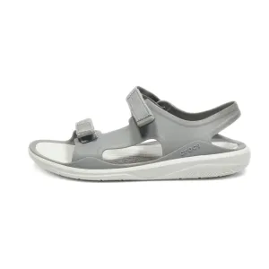 Crocs Flat Sandals Rubber Grey Colour For Women