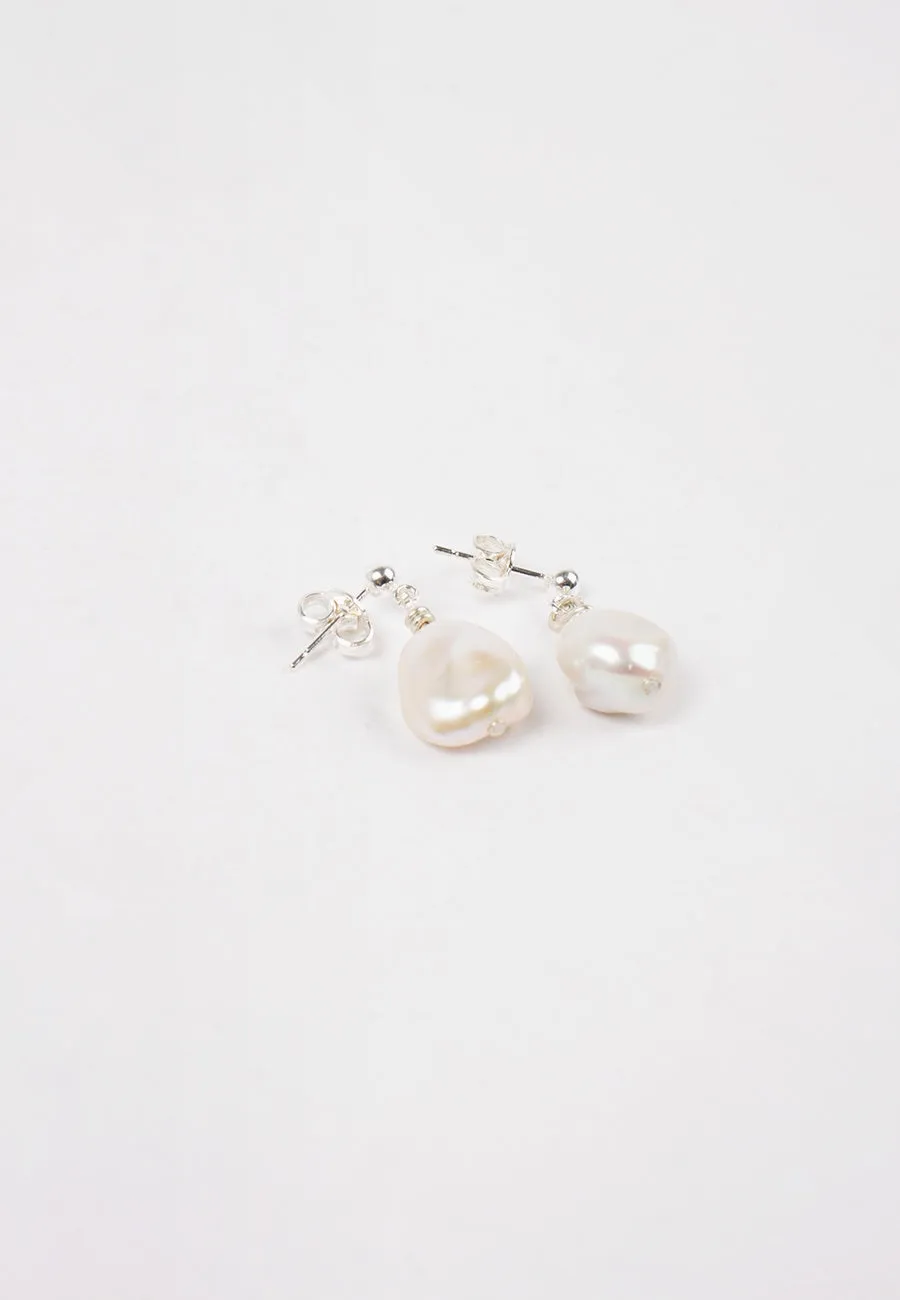 Daily Studs - Silver 12mm Pearl