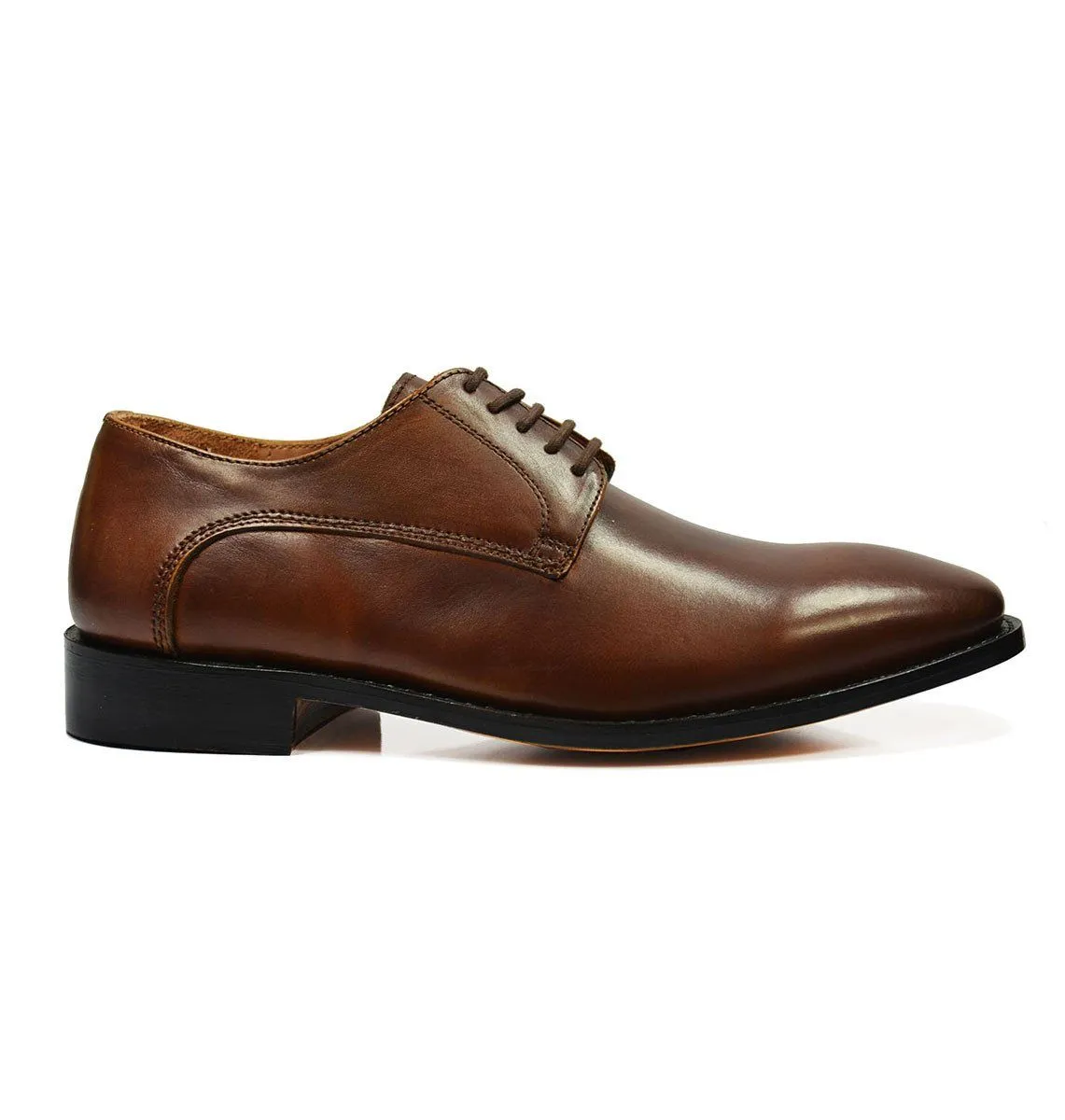 DALLAS Classic Plain Derby in Bombay Brown by Paul Malone