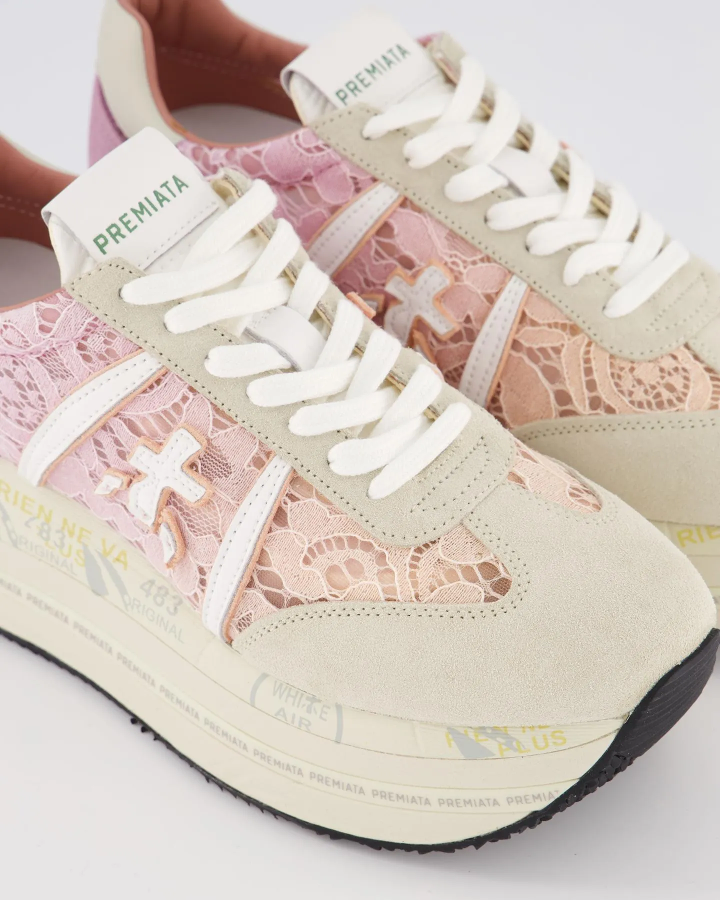 Dames Beth Sneaker Beige/Roze