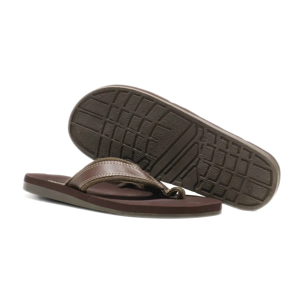 Dockers Flip Flops Leather Brown Colour For Men