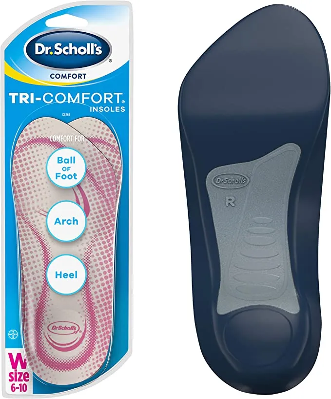 Dr. Scholl’s Tri-Comfort Insoles | Comfort for Heel, Arch and Ball of Foot with Targeted Cushioning and Arch Support