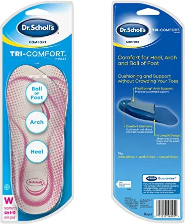 Dr. Scholl’s Tri-Comfort Insoles | Comfort for Heel, Arch and Ball of Foot with Targeted Cushioning and Arch Support