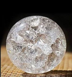 DS Craft Beautiful Crack Design Water Fountain Ball for Home Decor Gifts, (Size - 5 cm) (Pack of 1) (Crystal, Clear)