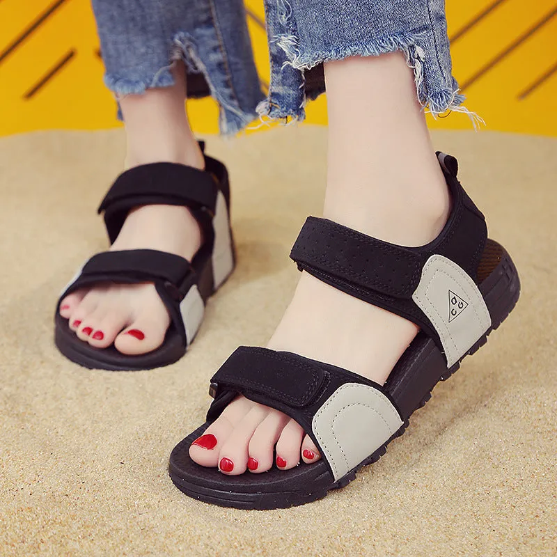 DUNNMALL  35-Size 44 Vietnam Sandals Women's Foreign Trade plus Size Beach Shoes Men's Flat Students Seaside Vacation Casual Sandals Summer