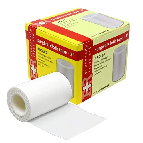 Ever Ready First Aid Adhesive Silk Cloth Tape, Latex Free, 3" x 10 yd.