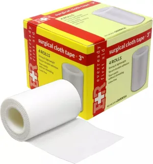 Ever Ready First Aid Adhesive Silk Cloth Tape Roll - Latex Free - 2" x 10 yds - 6 Count