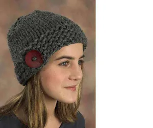 F379 Encore Mega Button Hat by Plymouth Yarn Design Studio