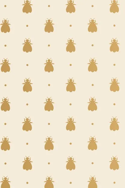 Farrow & Ball Wallpaper Bumble Bee BP 507 Metallic Gold / Cream