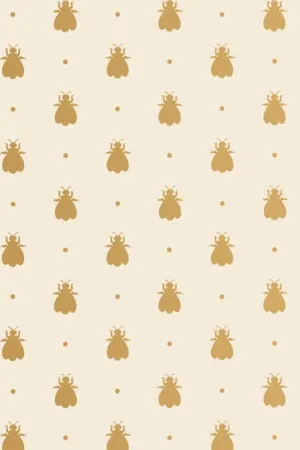 Farrow & Ball Wallpaper Bumble Bee BP 507 Metallic Gold / Cream