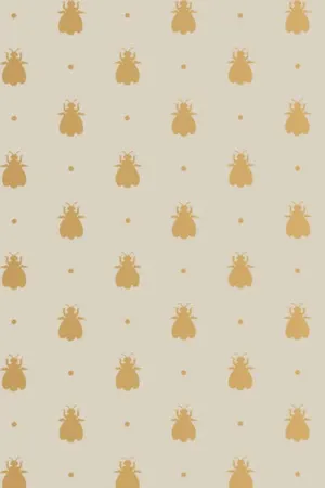 Farrow & Ball Wallpaper Bumble Bee BP 525 Metallic Gold / Light Grey