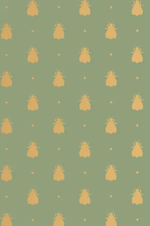 Farrow & Ball Wallpaper Bumble Bee BP 547 Metallic Gold / Green