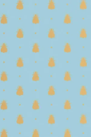 Farrow & Ball Wallpaper Bumble Bee BP 555 Metallic Gold / Sky Blue