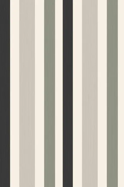 Farrow & Ball Wallpaper Chromatic Stripe BP4201 Brown/ Grey/ Black/ White