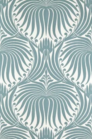 Farrow & Ball Wallpaper Lotus BP2053 Teal/Off White