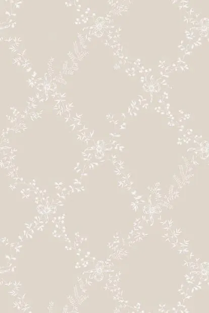 Farrow & Ball Wallpaper Toile Trellis BP620 White/Taupe