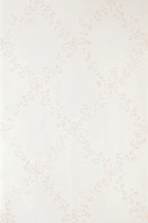 Farrow & Ball Wallpaper Toile Trellis BP631 Pale Pink/Off White