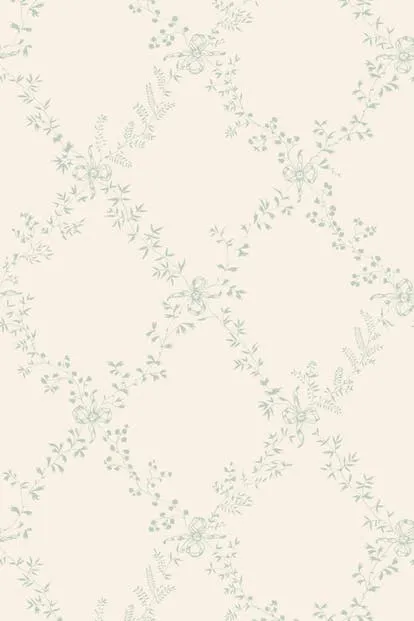 Farrow & Ball Wallpaper Toile Trellis BP668 Duck Egg/Off White