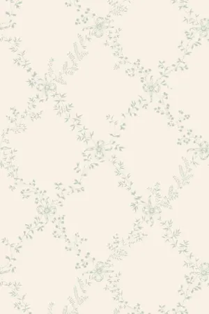 Farrow & Ball Wallpaper Toile Trellis BP668 Duck Egg/Off White