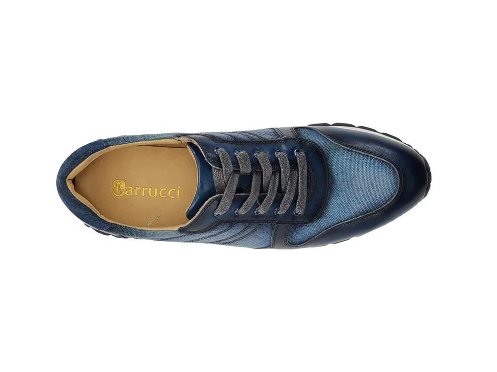 Fashion Sneaker Calfskin with Canvas inlaid