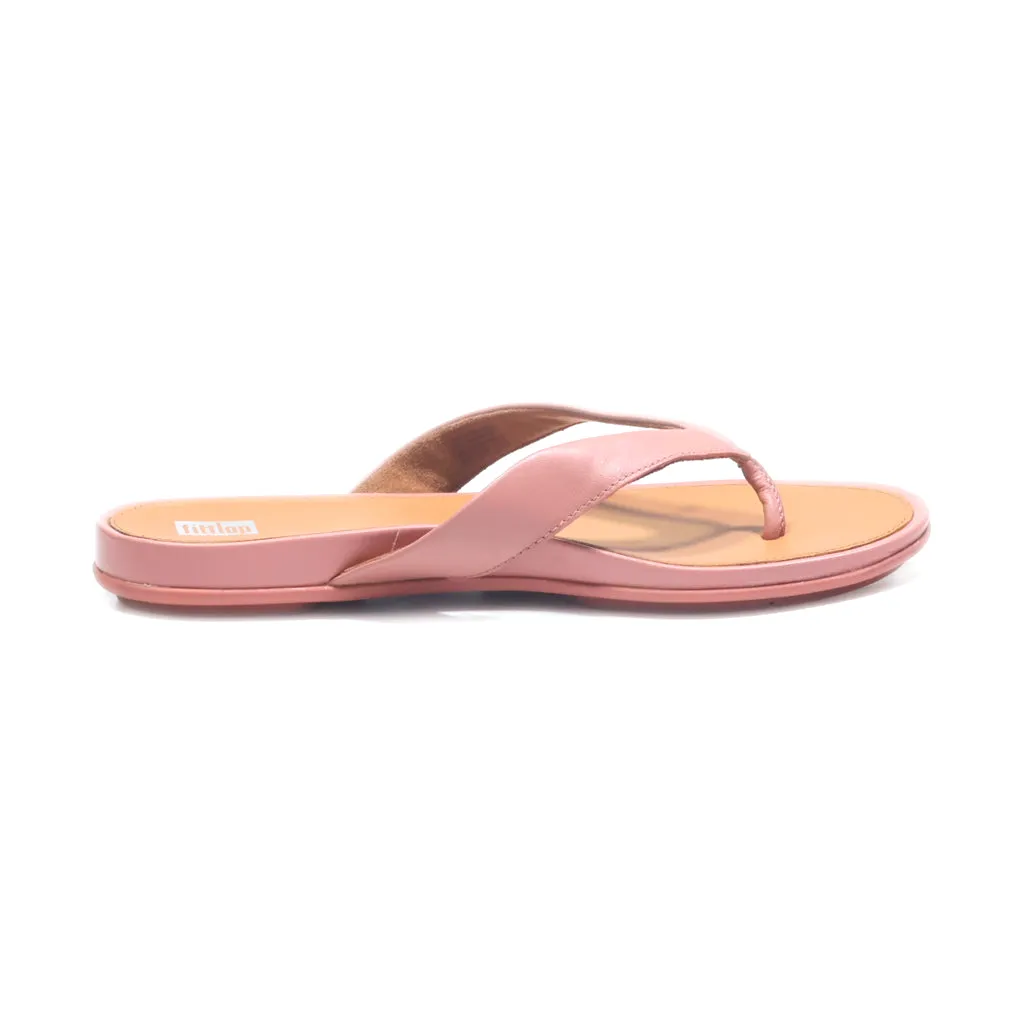 Fitflop Gracie Flat Sandals Leather Pink Colour For Women