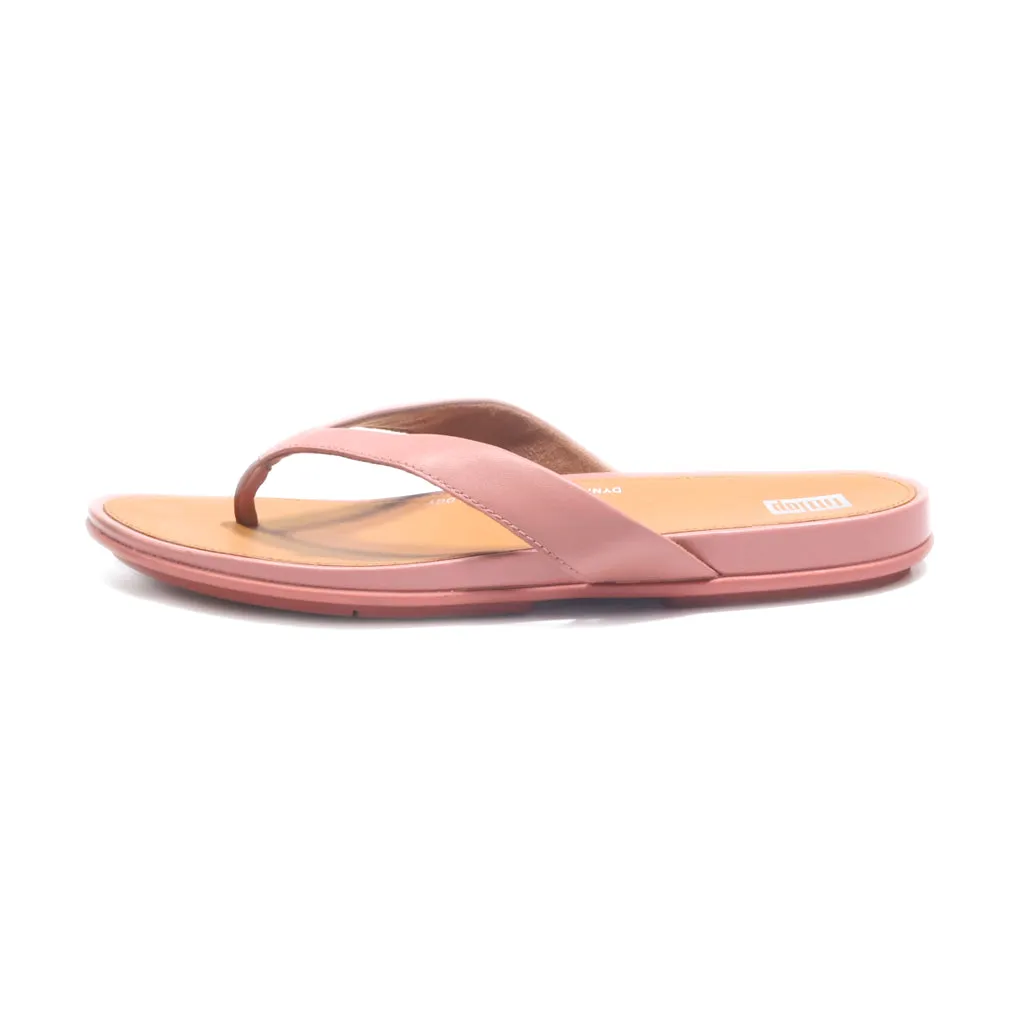 Fitflop Gracie Flat Sandals Leather Pink Colour For Women