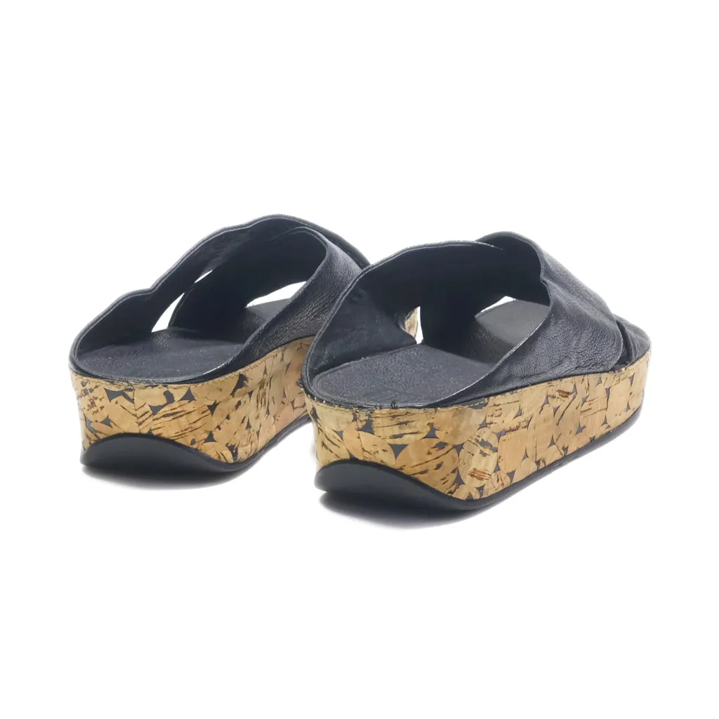 Fitflop Wedge Sandals Leather Black Colour For Women