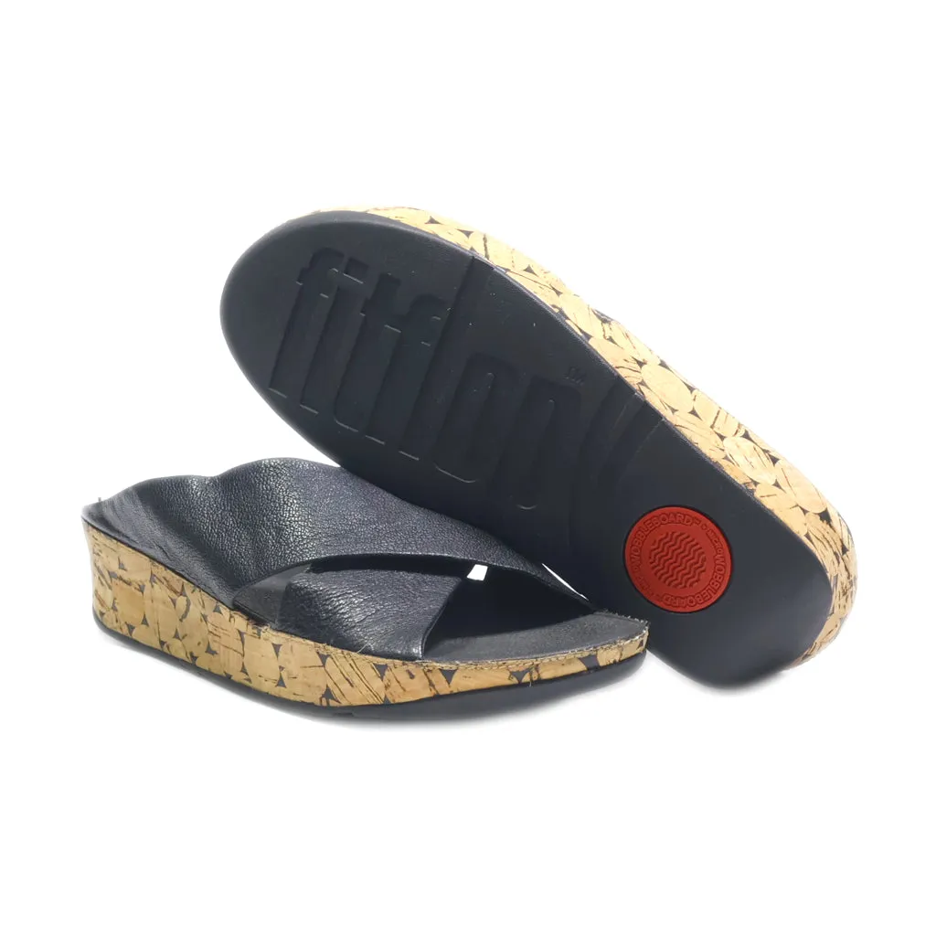 Fitflop Wedge Sandals Leather Black Colour For Women