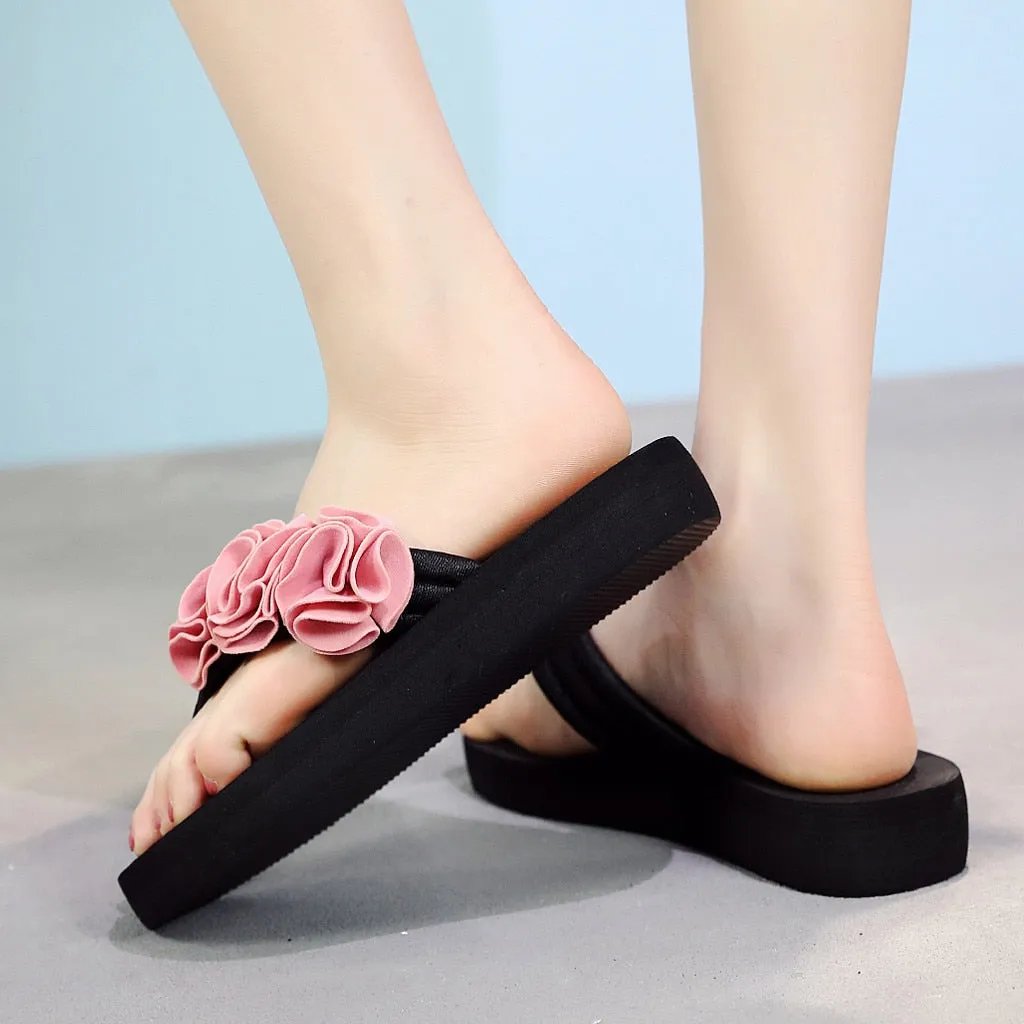 Flower Clip Toe Flip Flops Women Slippers