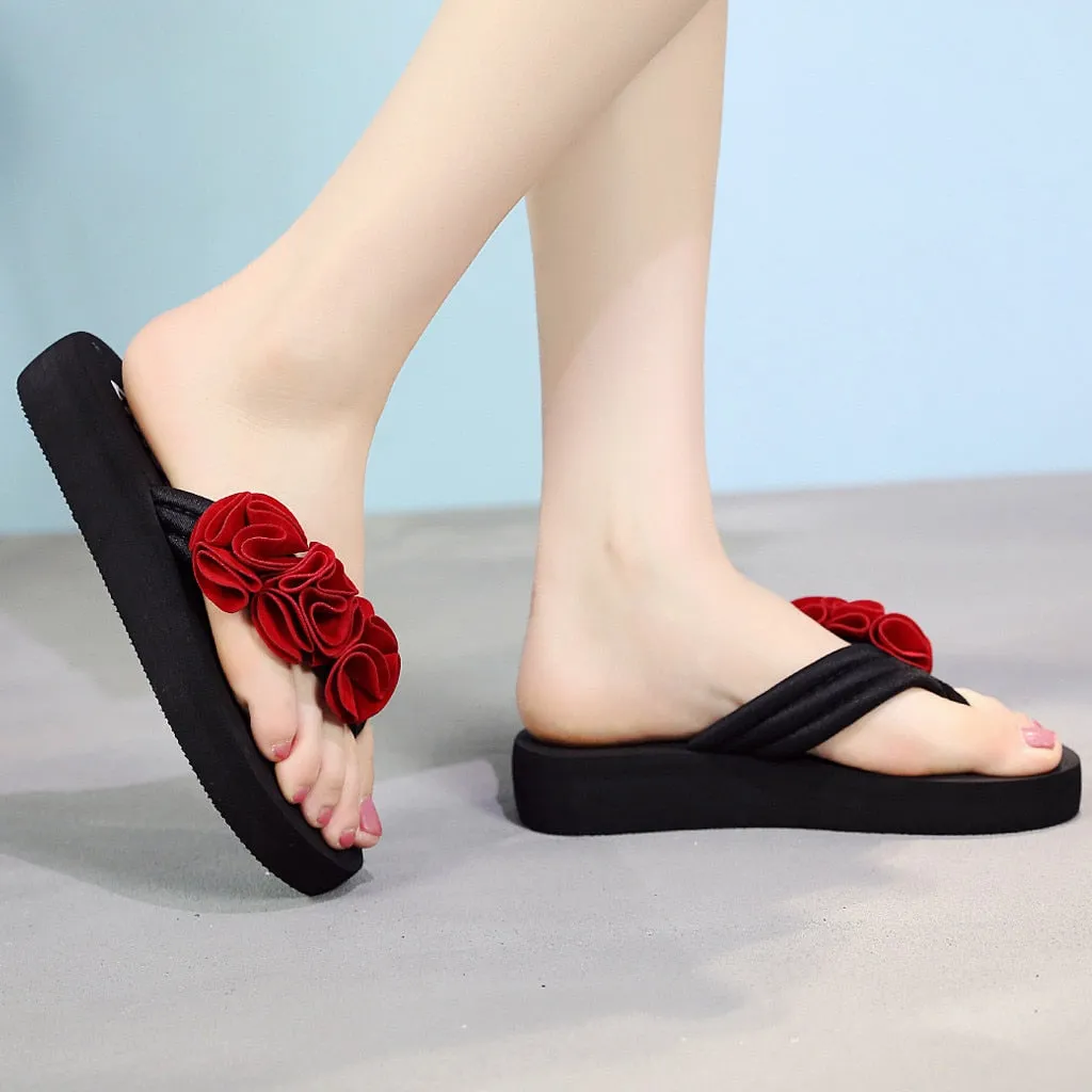 Flower Clip Toe Flip Flops Women Slippers