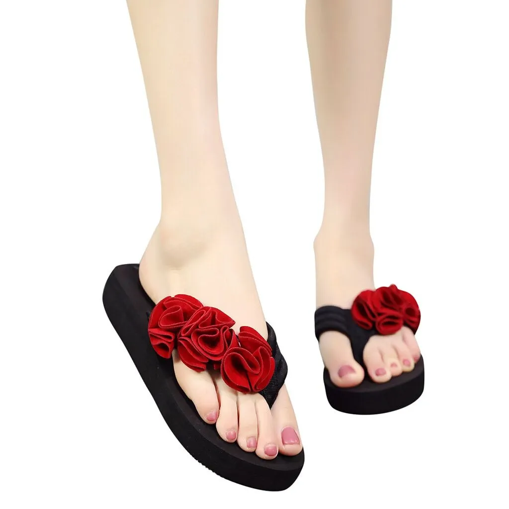 Flower Clip Toe Flip Flops Women Slippers