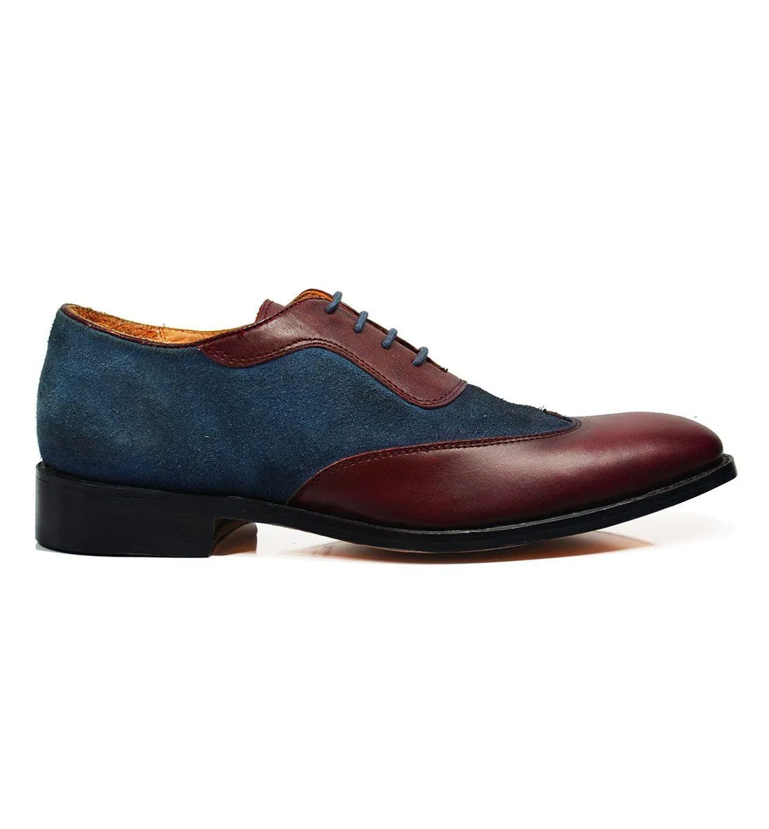 FLYNN Brown and Burgundy Leather Oxfords