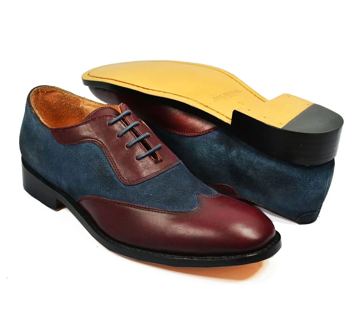 FLYNN Brown and Burgundy Leather Oxfords