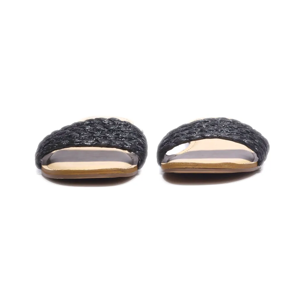 Forever 21 Sliders Fabric Black Colour For Women