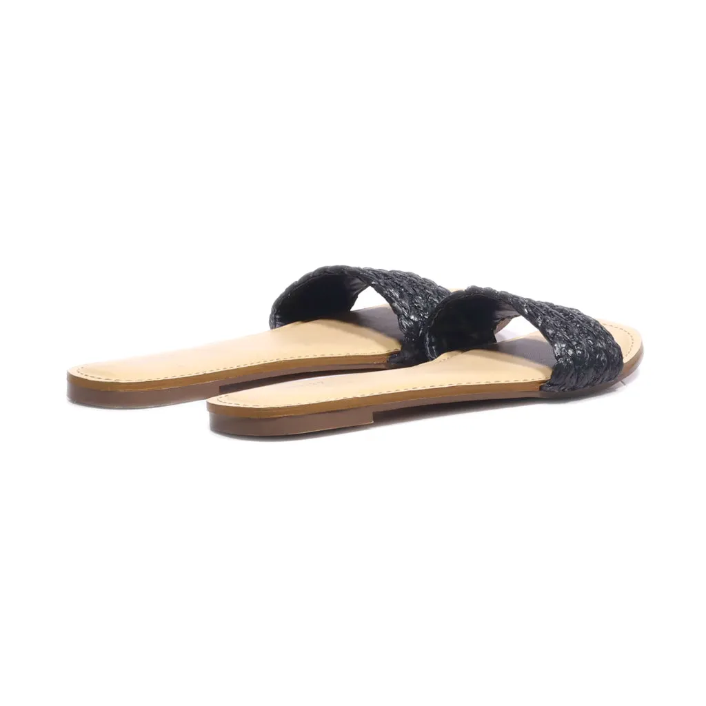 Forever 21 Sliders Fabric Black Colour For Women