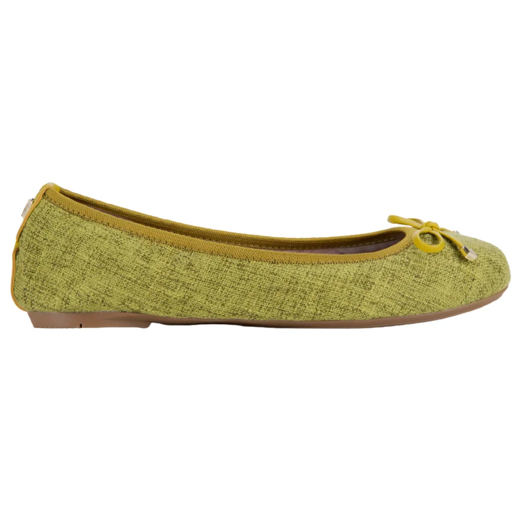 FRANKIE Ballet Flat Shoes - Olive Hessian