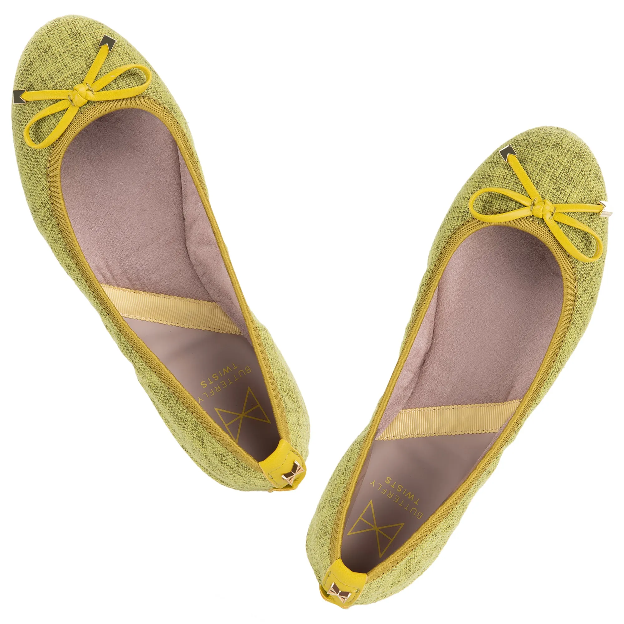 FRANKIE Ballet Flat Shoes - Olive Hessian