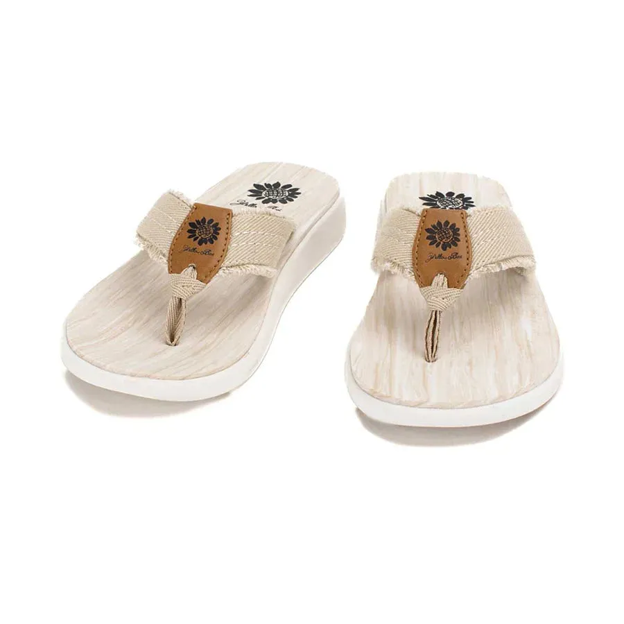 Gerri Frayed Flip Flops | Yellow Box Footwear | Black