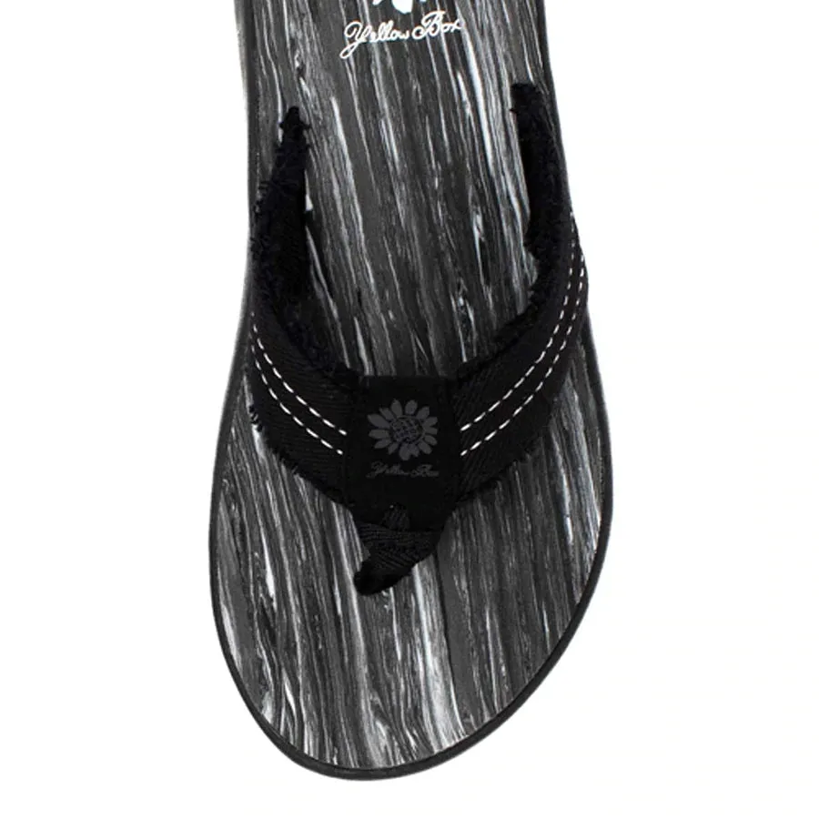 Gerri Frayed Flip Flops | Yellow Box Footwear | Black